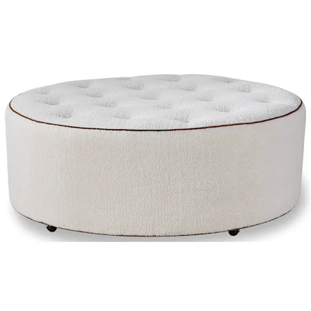Customizable 45" Round Cocktail Ottoman with Casters